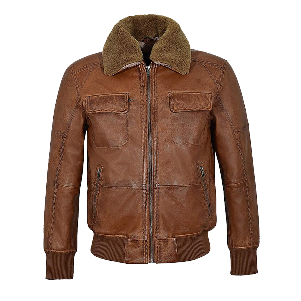 Leather bomber Jacket For Men