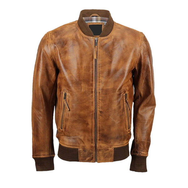Clothever Vintage Bomber Leather Jacket