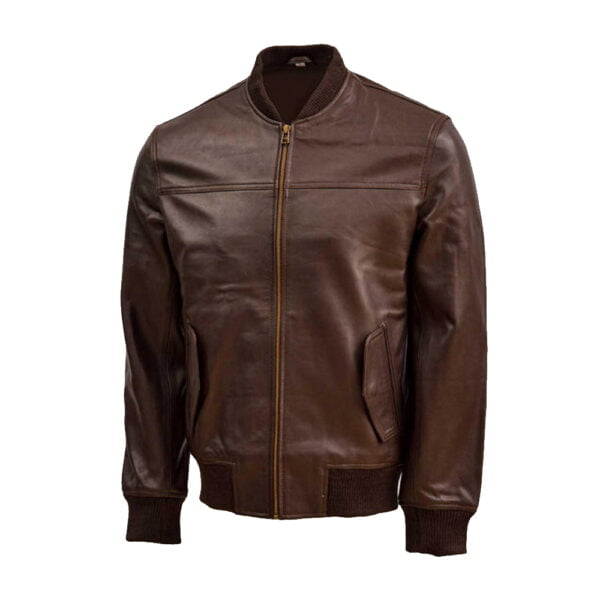 Brown Bomber Leather Jacket