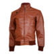 Tan Bomber Leather Jacket