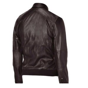 Dark Brown Bomber Leather Jacket