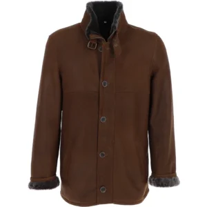 Affordable men shearling coat