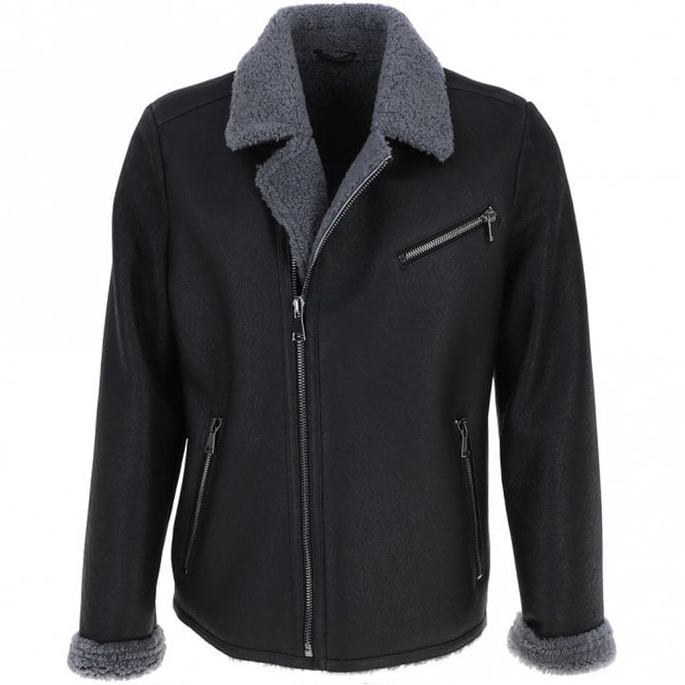 Black Shearling Jacket For Men