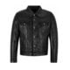 Black leather trucker jacket