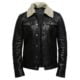 Black leather trucker jacket For Men