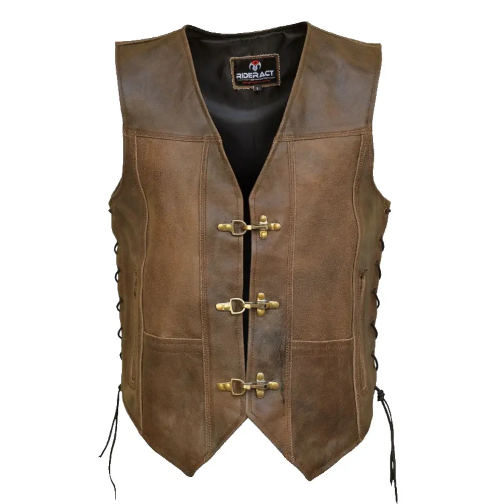 Brown Biker leather vest