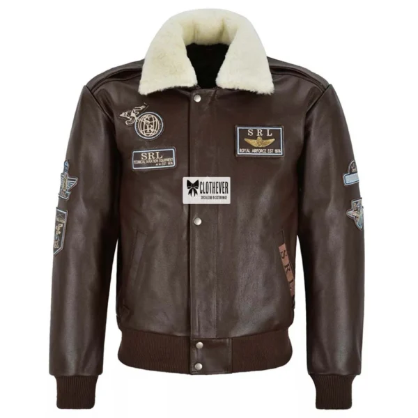 Brown Leather Flight Jacket