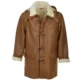 Brown Leather Shearling Coat