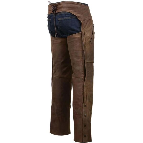 Brown leather chaps for men