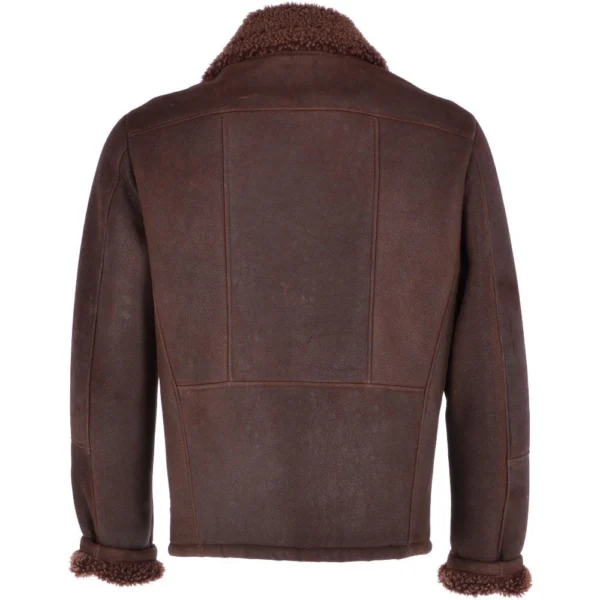 Brown shearling jacket for men