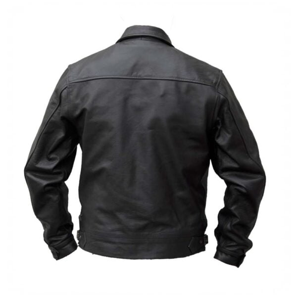 Clothever Black Genuine Leather Flight Leather Jacket