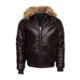 Dark Brown V bomber leather jacket