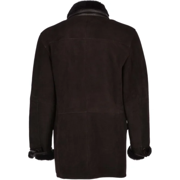 Men Dark Brown Shearling Jacket