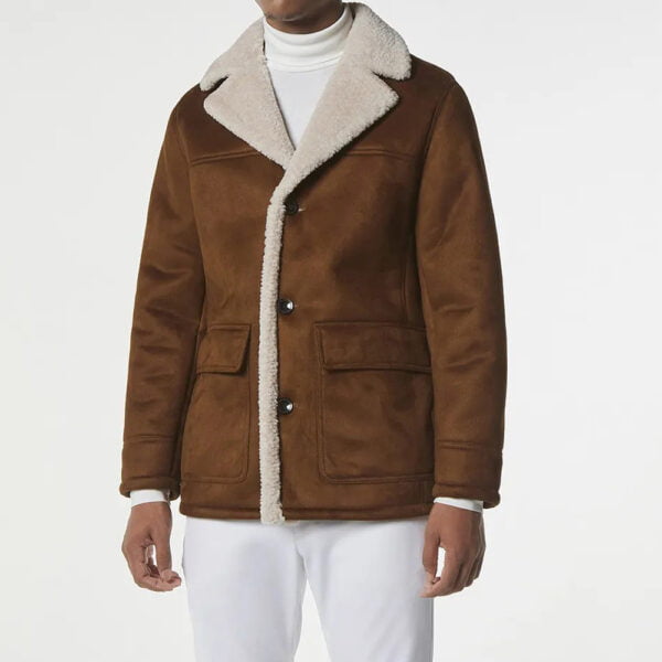 Shearling suede jacket with designed color
