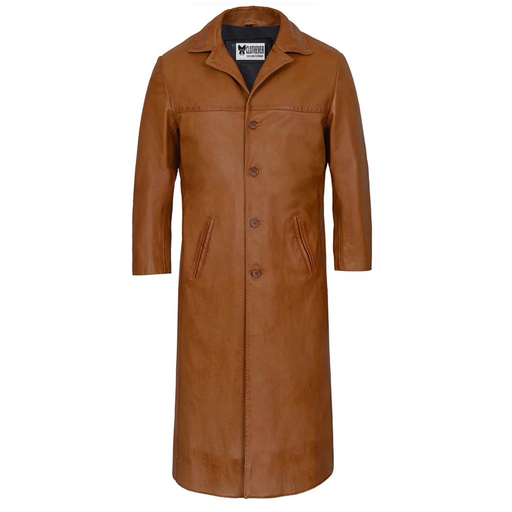 affordable leather duster coat