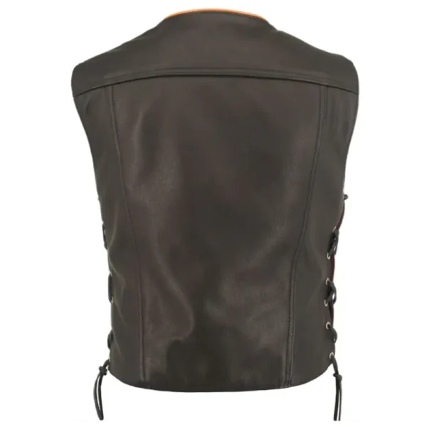 leather moto vest men