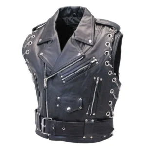 motorcycle leather vest