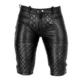 Black leather Chap Shorts