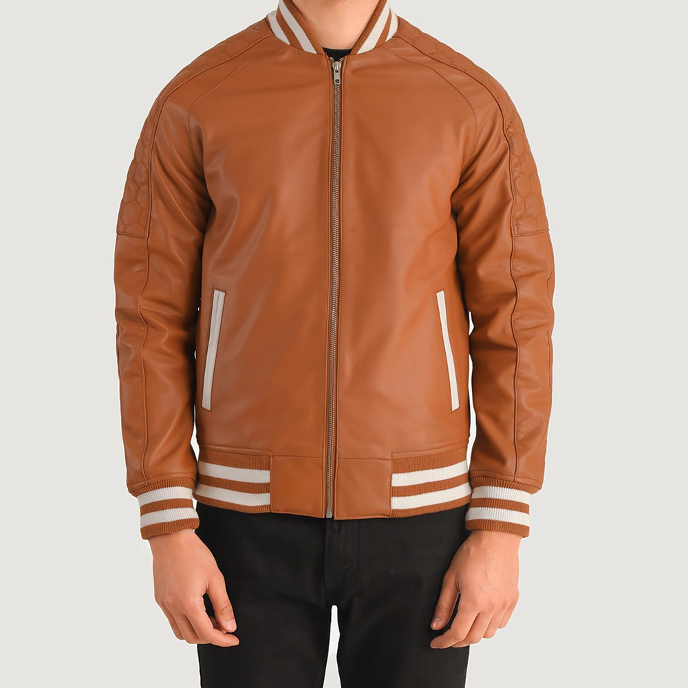Fashion letterman leather jacket