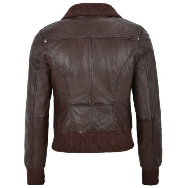 Women leather bomber jacket