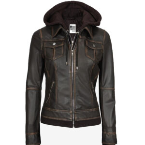 black leather bomber jacket