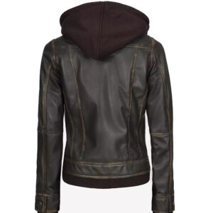 black leather bomber jacket