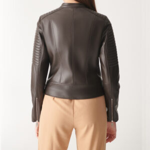 ladies leather biker jacket