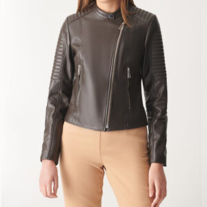 ladies leather biker jacket