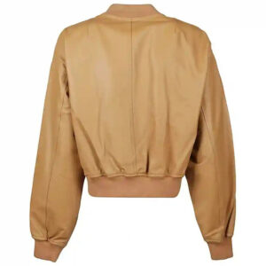 ladies leather bomber jacket