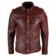 maroon leather shirt for men