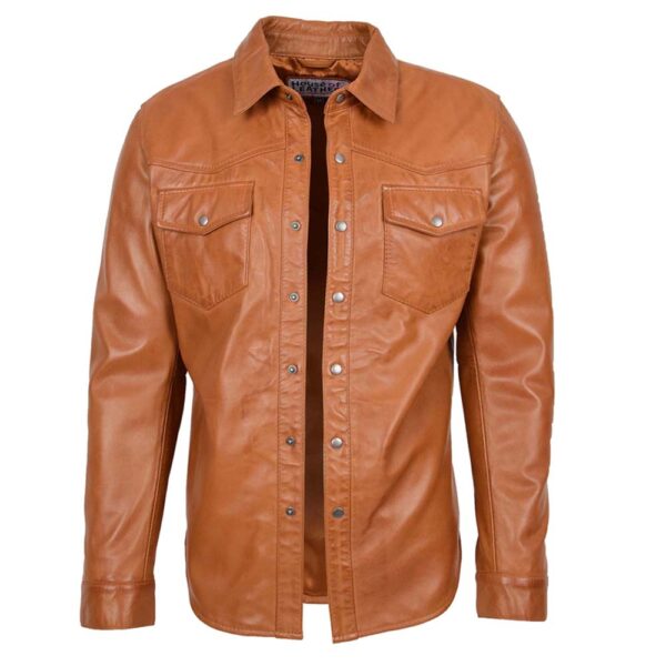 men leather shirt