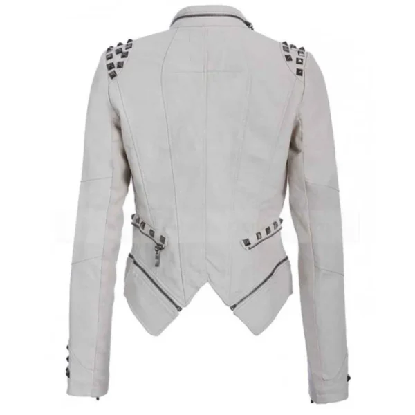 white studded leather jacket