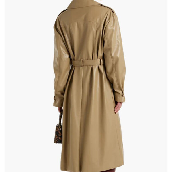 Afforable Beige leather trench coat