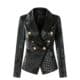 Black leather blazer women