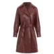 Brown leather trench coat