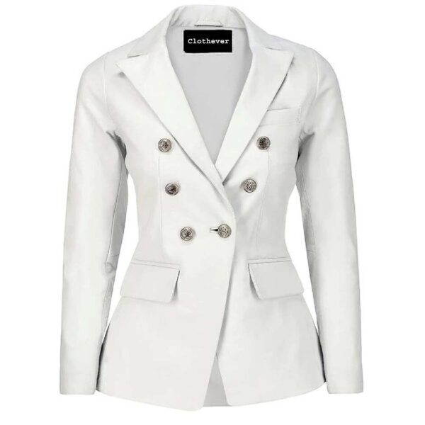 White leather blazer women