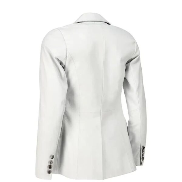 White leather blazer women