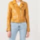 Yellow women leather jackets