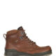 Brown leather hiking boots