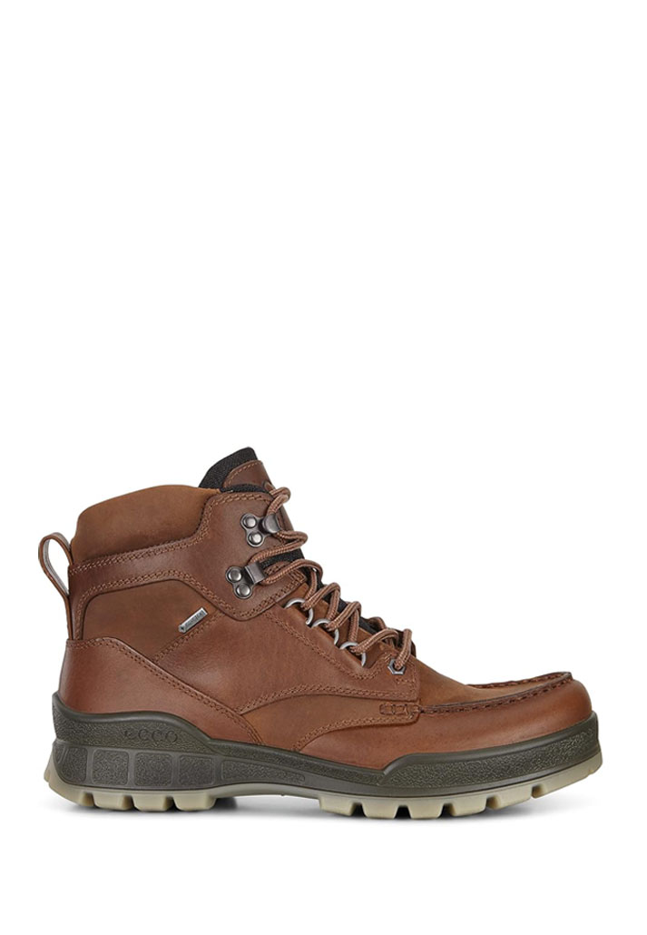 Brown leather hiking boots
