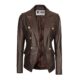 coco brown leather blazer women