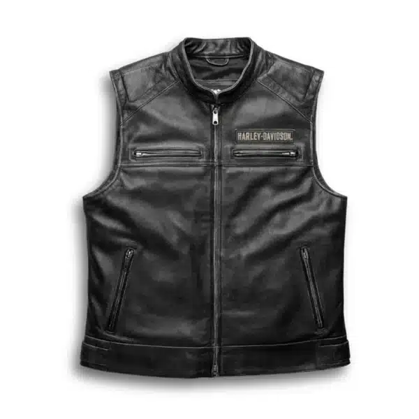 harley davidson leather vest