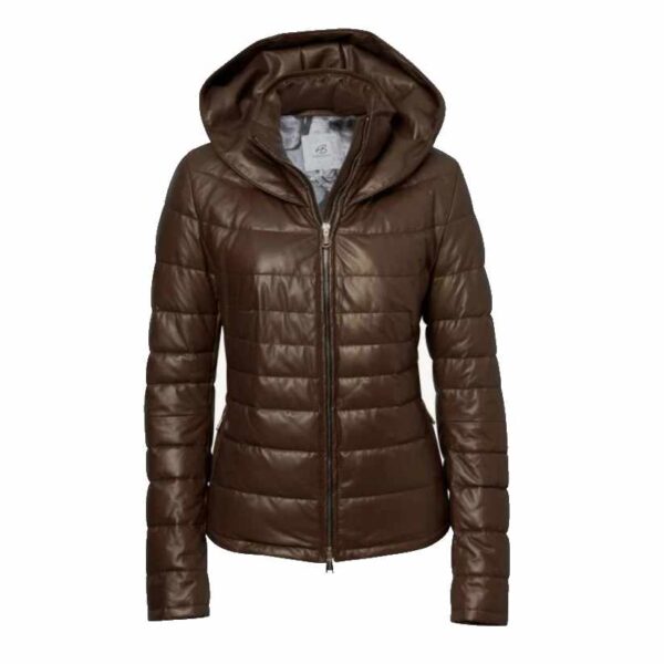 leather puffer jacket