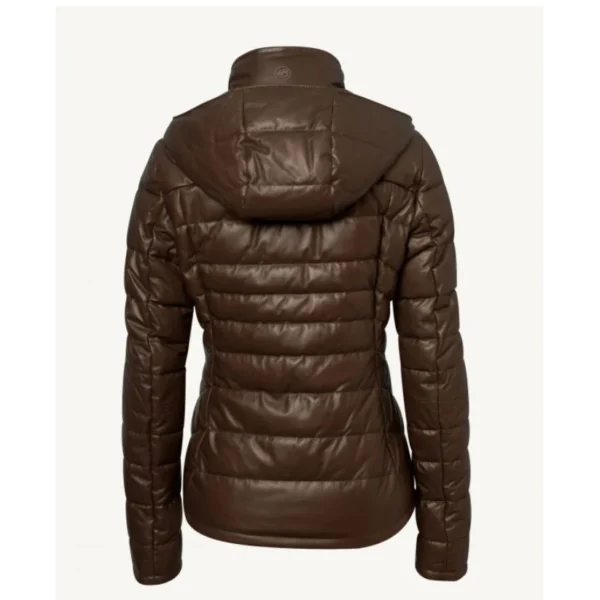 leather puffer jacket