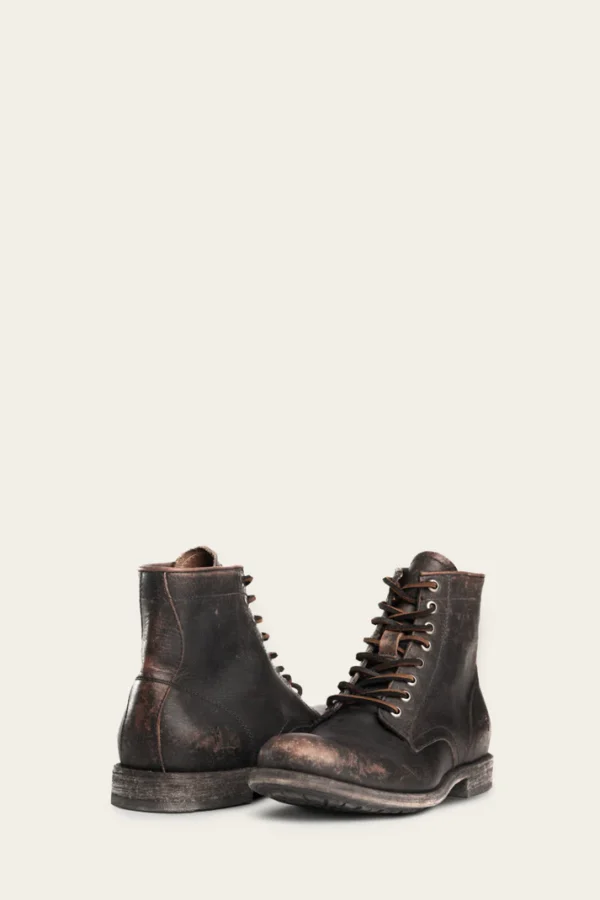 men leather lace up boot