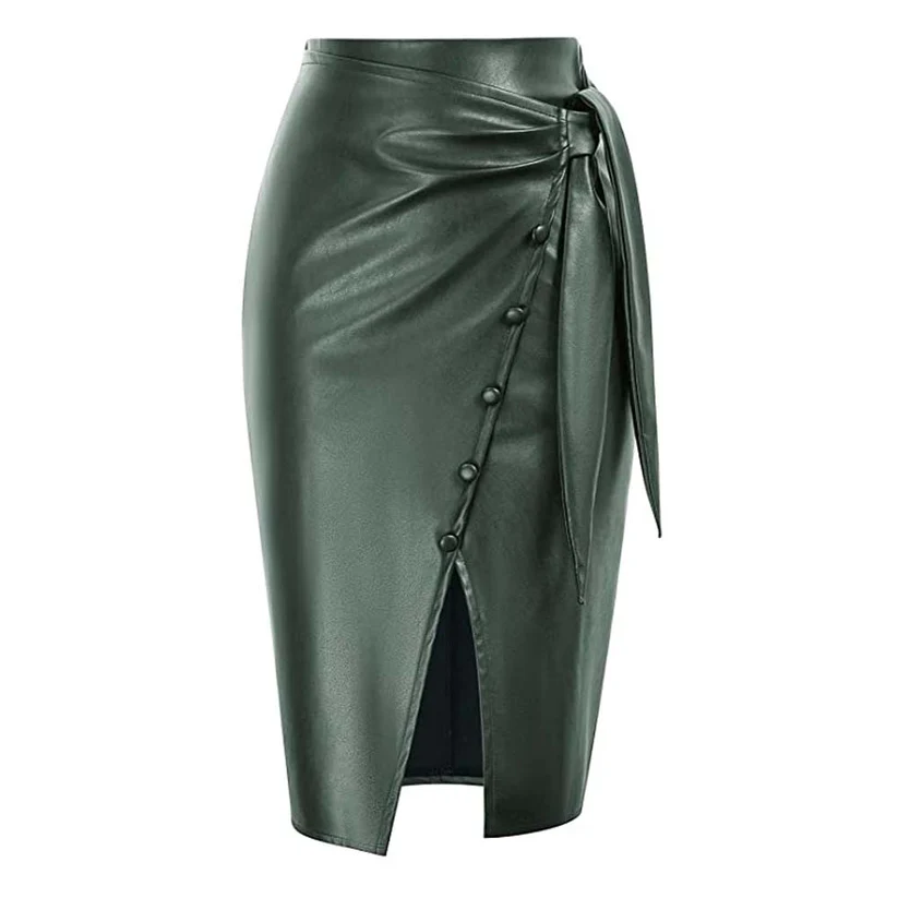 midi leather skirt