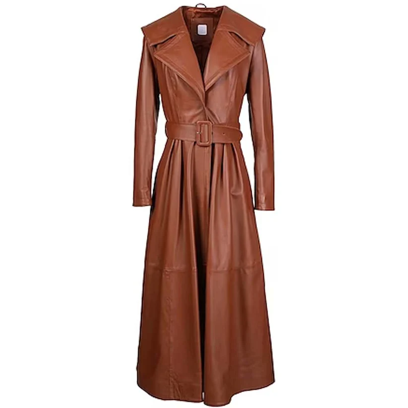 modern leather trench coat