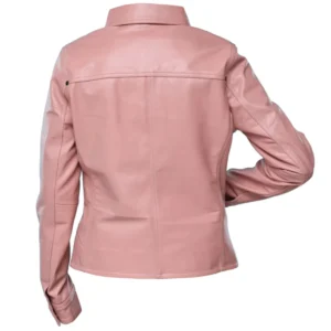 pink leather shirt