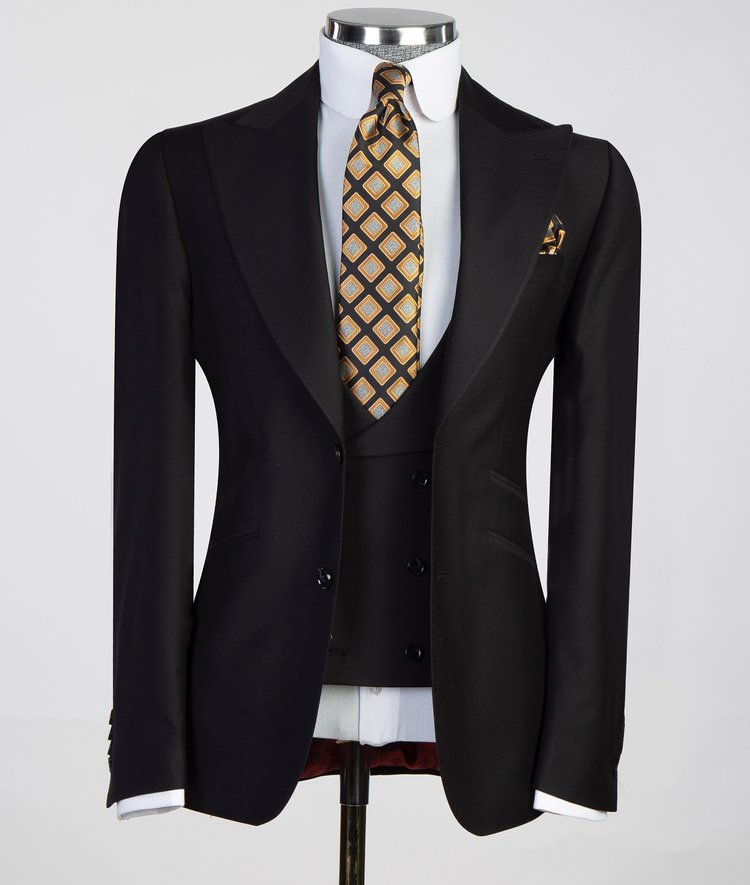 Afforable black 3 piece suit