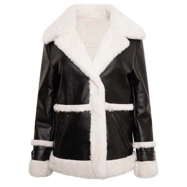 Black Genuine Shearling Jacket For Women